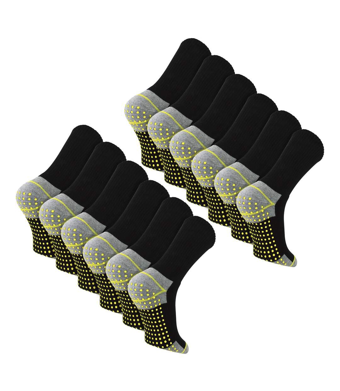 12 Pairs Mens Non Slip Grip Work Socks | Breathable Durable Boot Socks with Grips-1