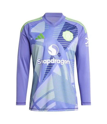 Mens 24/25 Manchester United Fc Long-sleeved Goalkeeper Jersey Purple Adidas