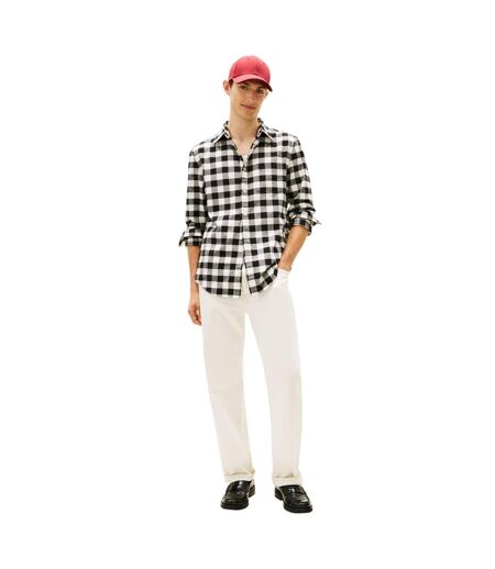 Chemise Manches Longues Motif/style À Carreaux Homme Noir Blanc Tommy Hilfiger
