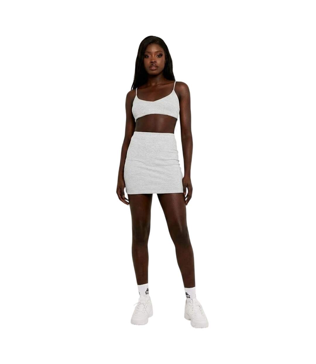 Womens/ladies Jersey Bodycon Mini Skirt Grey Missy Empire-1