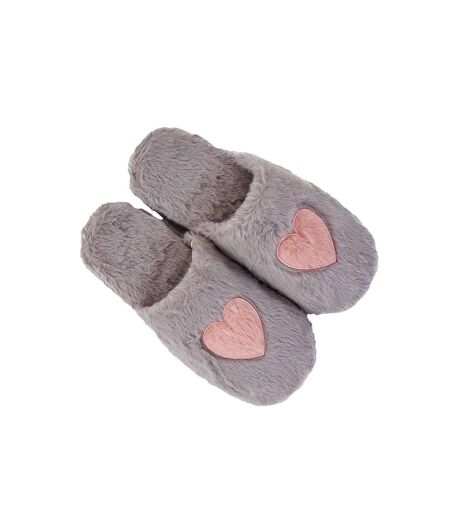 Mules Motif/style Cœur Femme Gris Rose Keanu