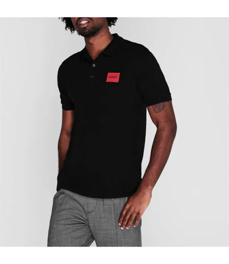 Polo Deruso Homme Noir Hugo