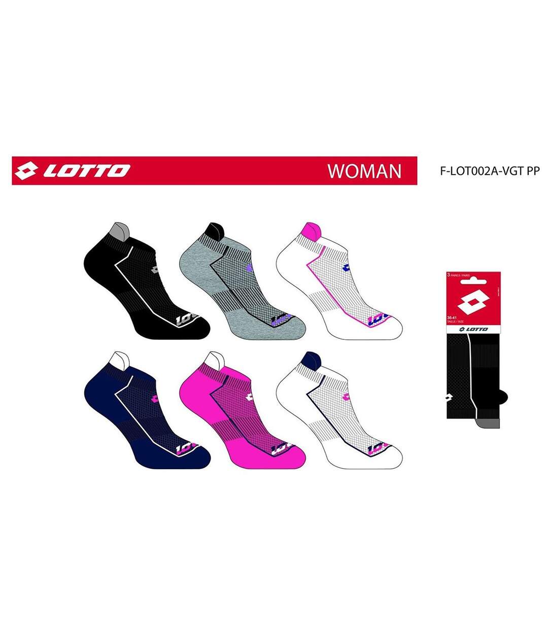 Chaussettes Femme LOTTO Pack de 12 paires SNEAKER 6459-4