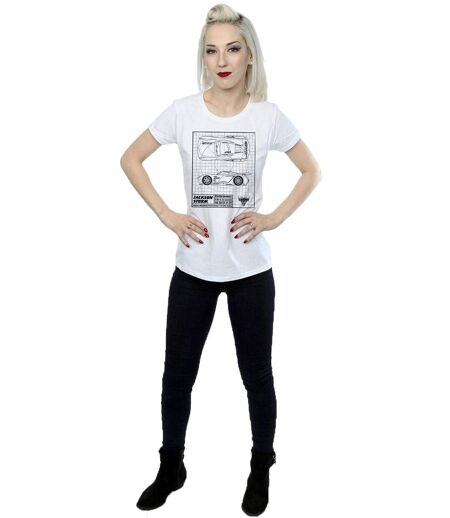 Disney - T-shirt CARS JACKSON STORM BLUEPRINT - Femme (Blanc) - UTBI13816