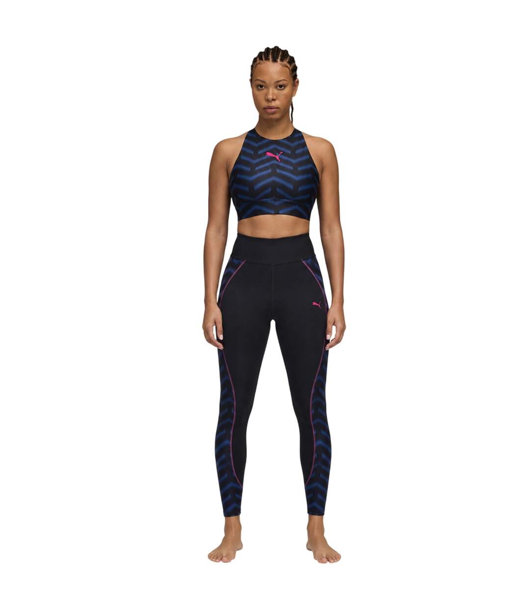 Womens/ladies Individualblaze Eversculpt Sports Bra Navy Orange Puma-1