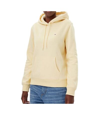 Sweat à capuche jaune femme tommy hilfiger flag - l