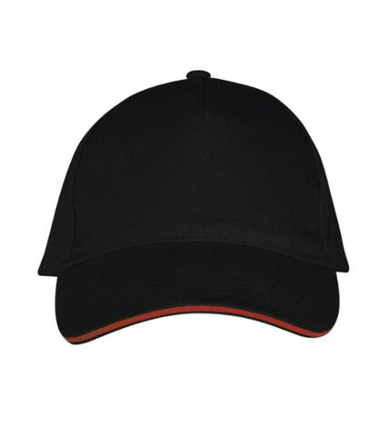 SOLS Unisex Long Beach Cap (Black/Red) - UTPC2700