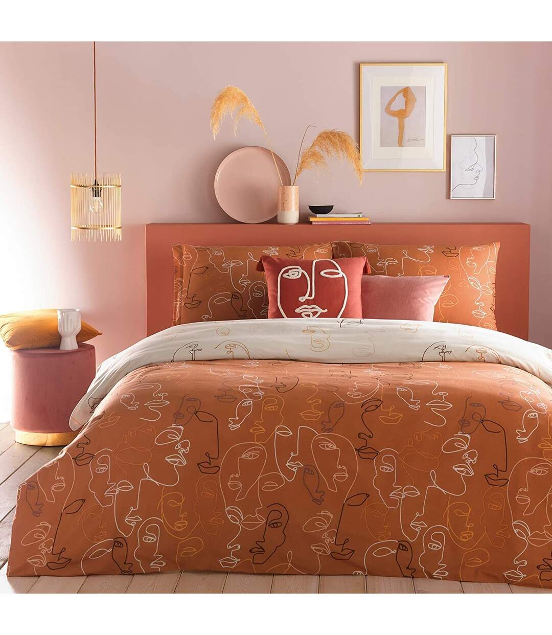 Kindred abstract duvet cover set apricot Furn-2