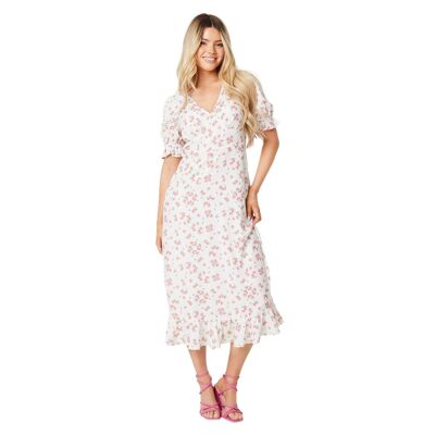 Robe mi-longue femme blanc cassé Dorothy Perkins