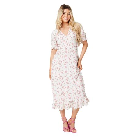 Robe mi-longue femme blanc cassé Dorothy Perkins