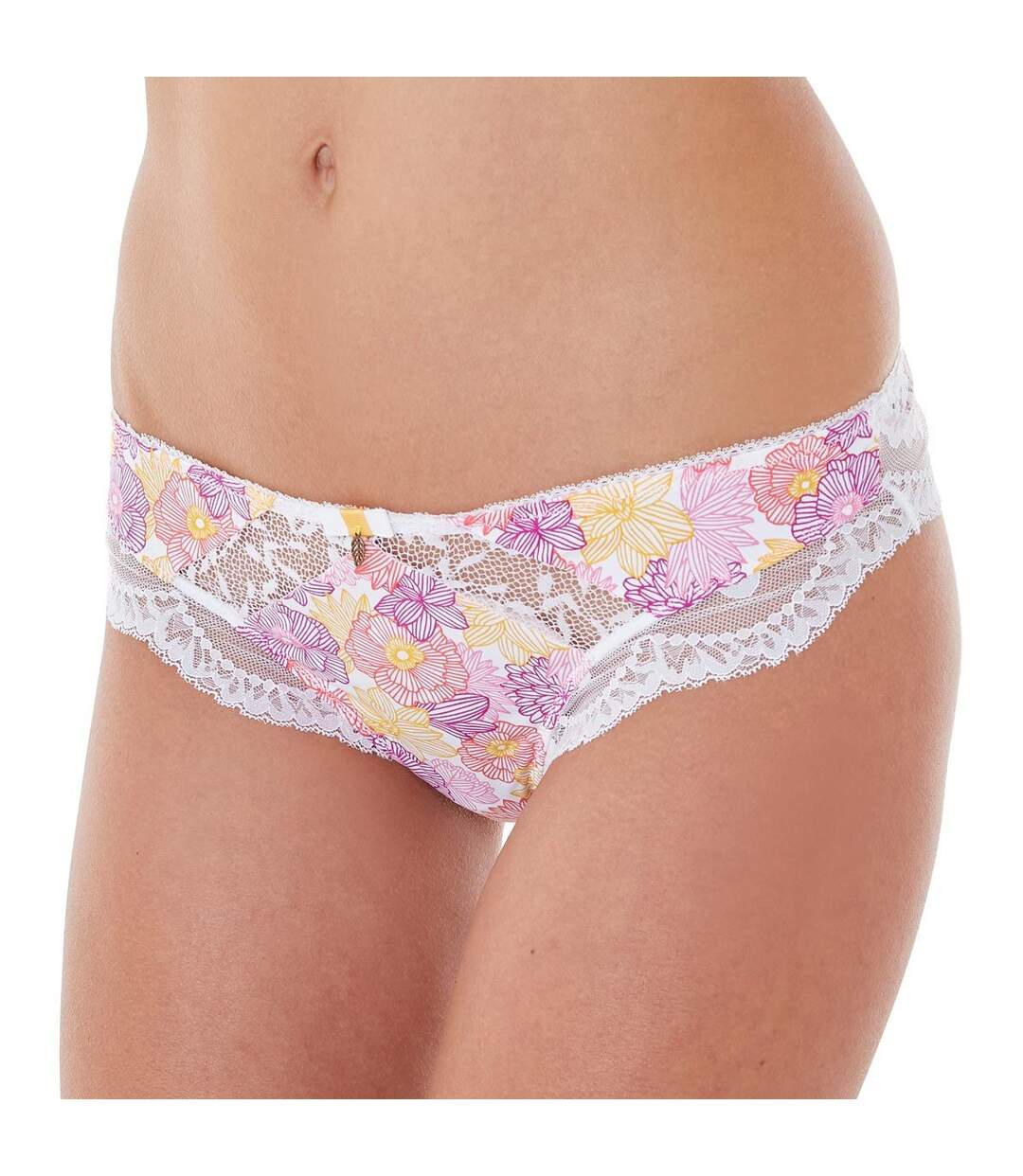 Tanga blanc/rose Eternité-2