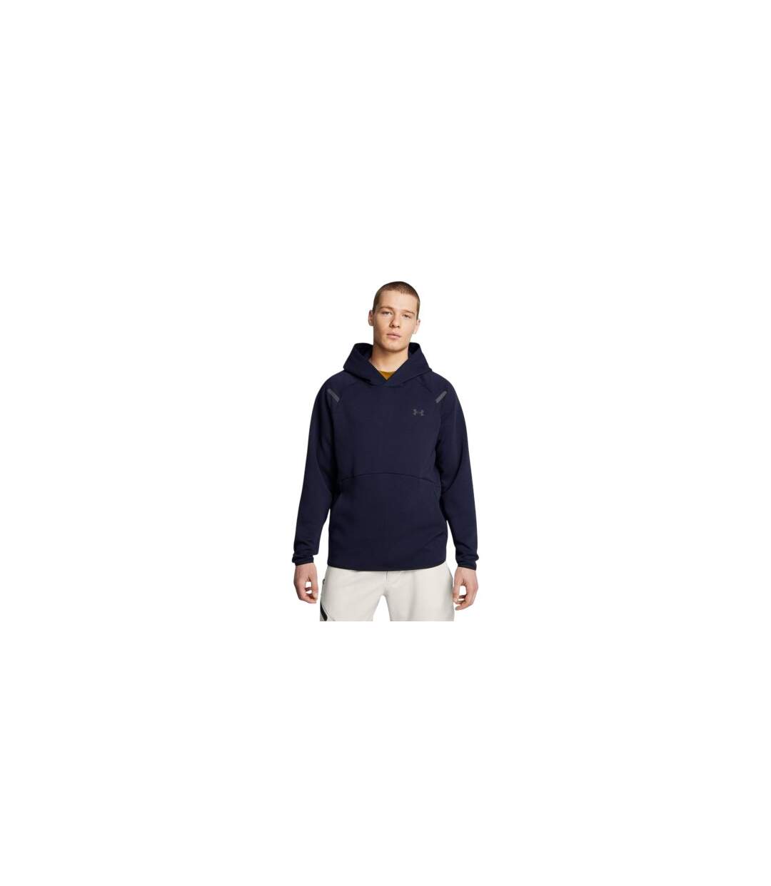 Mens Essential Fleece Raglan Hoodie Navy Blue Under Armour-1