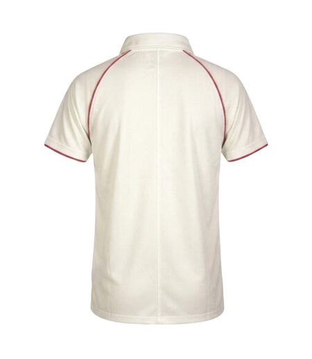 Unisex Adult Nicolls Polo Shirt Ivory Red Gray-Nicolls