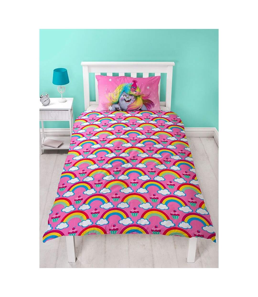 Dreams rainbow duvet cover set pink/blue Trolls-3