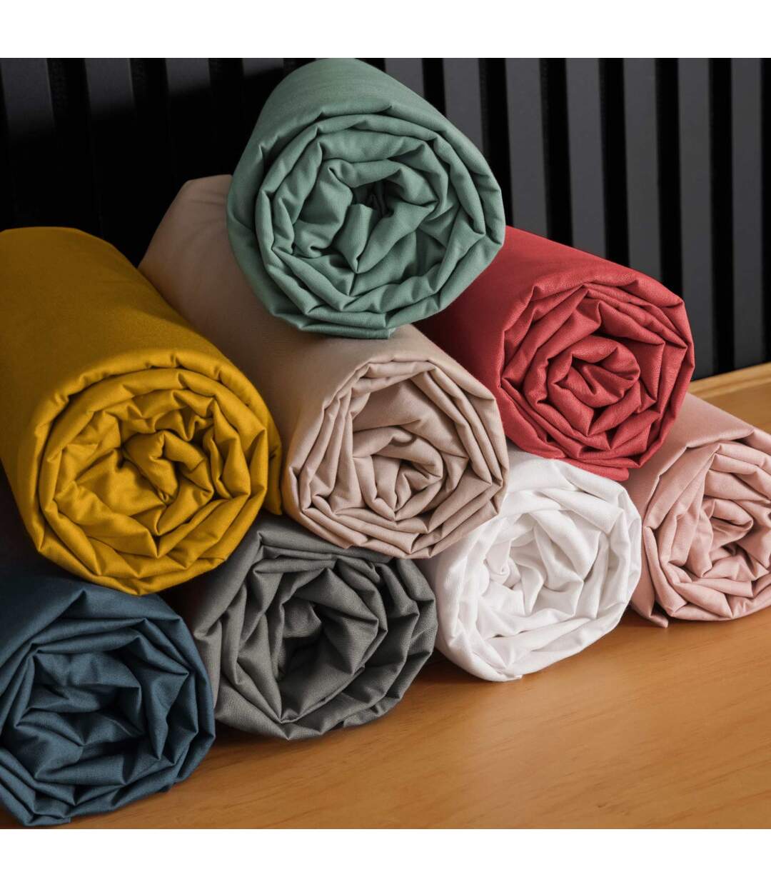 Drap Housse Percaline 180x200cm Terracotta-5