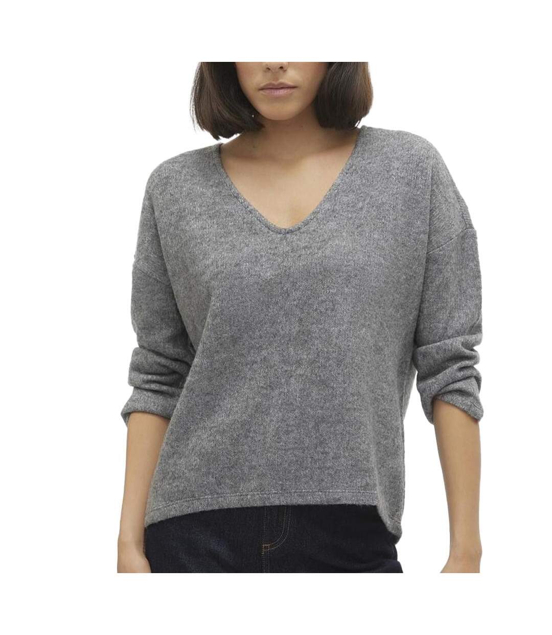 Pull gris femme vero moda blis - l-1