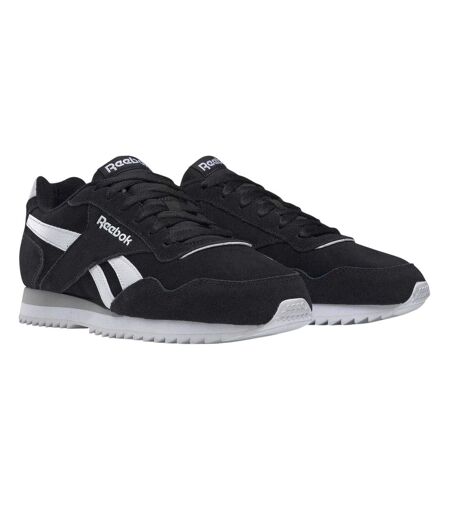 Mens Royal Glide Ripple Suede Trainers Black White Reebok