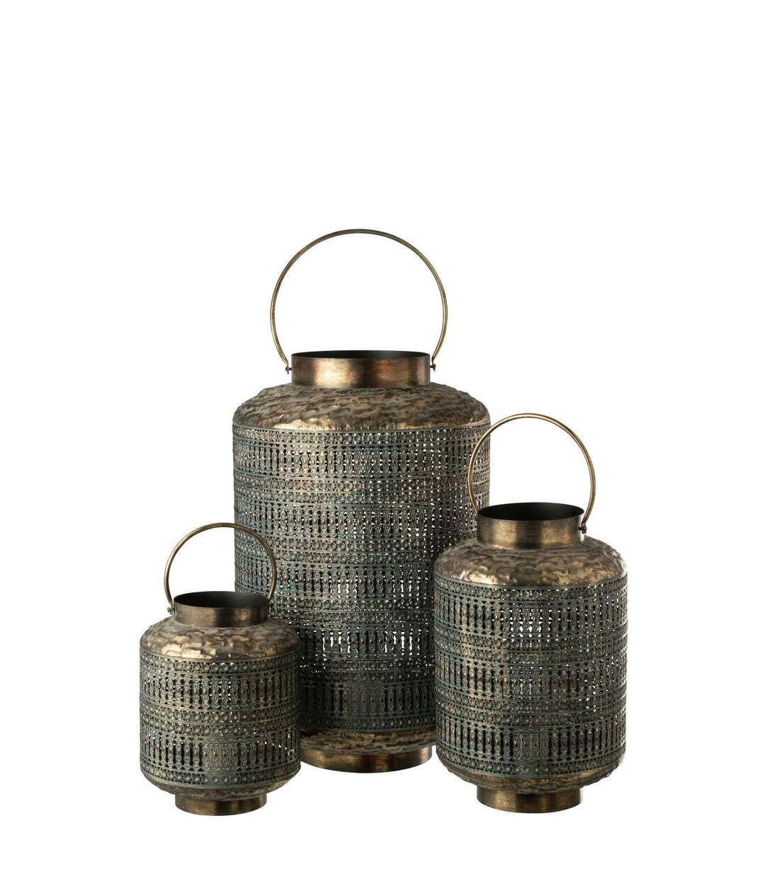 Lanterne Cylindrique en Métal Antique 65cm Bronze-3
