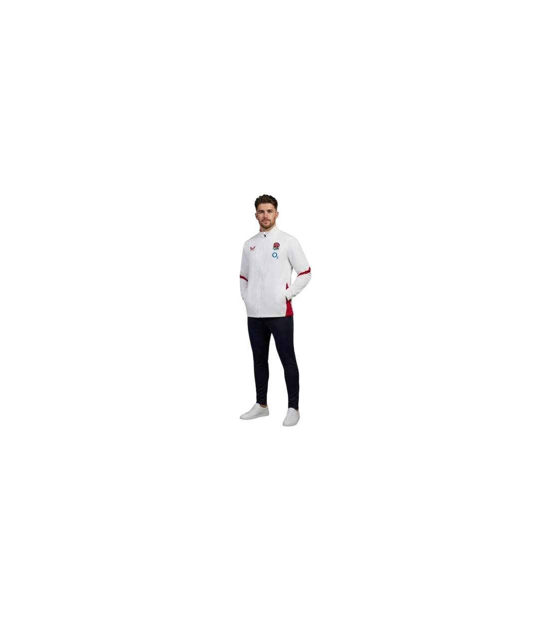 Mens England Red Roses Anthem Jacket White Red Castore-1