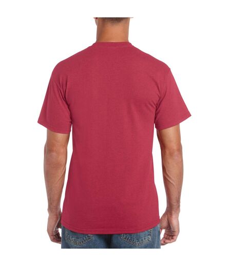Gildan Unisex Adult Plain Cotton Heavy T-Shirt (Antique Cherry Red)