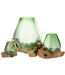 Vase en Verre sur Racine Gamal 33cm Vert-2