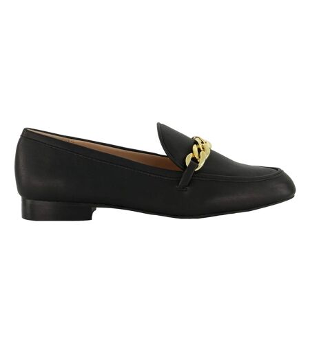 Womens/ladies Gaiia Chain Detail Loafers Black Dune London