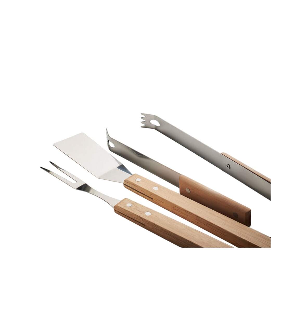 Pack of 3  Smokey oak bbq tool set  one size wood MidOcean-4