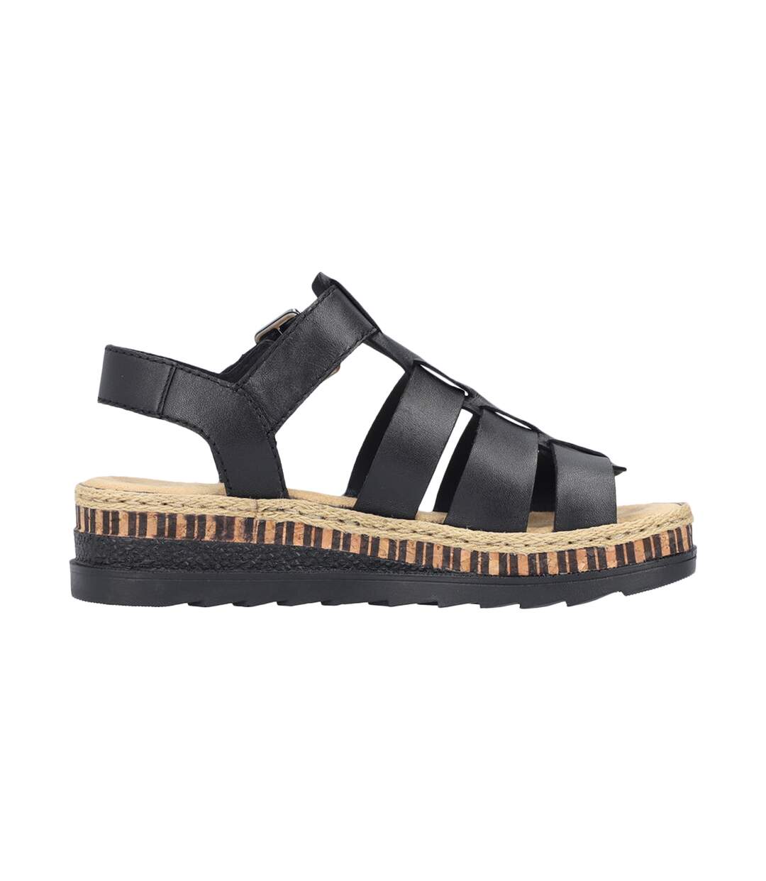 Sandales Compensées Cuir Rieker-2