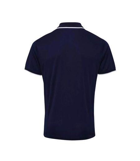 Polo Coolchecker Homme Bleu Marine Blanc Premier