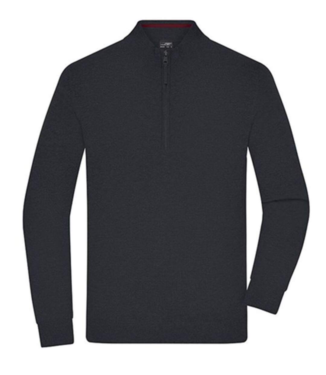 Pull col zippé - Homme - JN1324 - noir-1