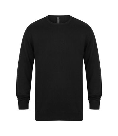 Henbury Mens Cotton Acrylic Crew Neck Sweatshirt (Black) - UTPC5863