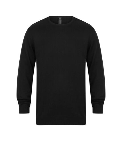 Henbury Mens Cotton Acrylic Crew Neck Sweatshirt (Black) - UTPC5863