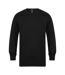 Henbury Mens Cotton Acrylic Crew Neck Sweatshirt (Black)