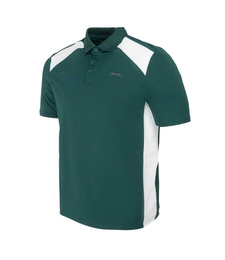 Polo Homme Vert Blanc Slazenger
