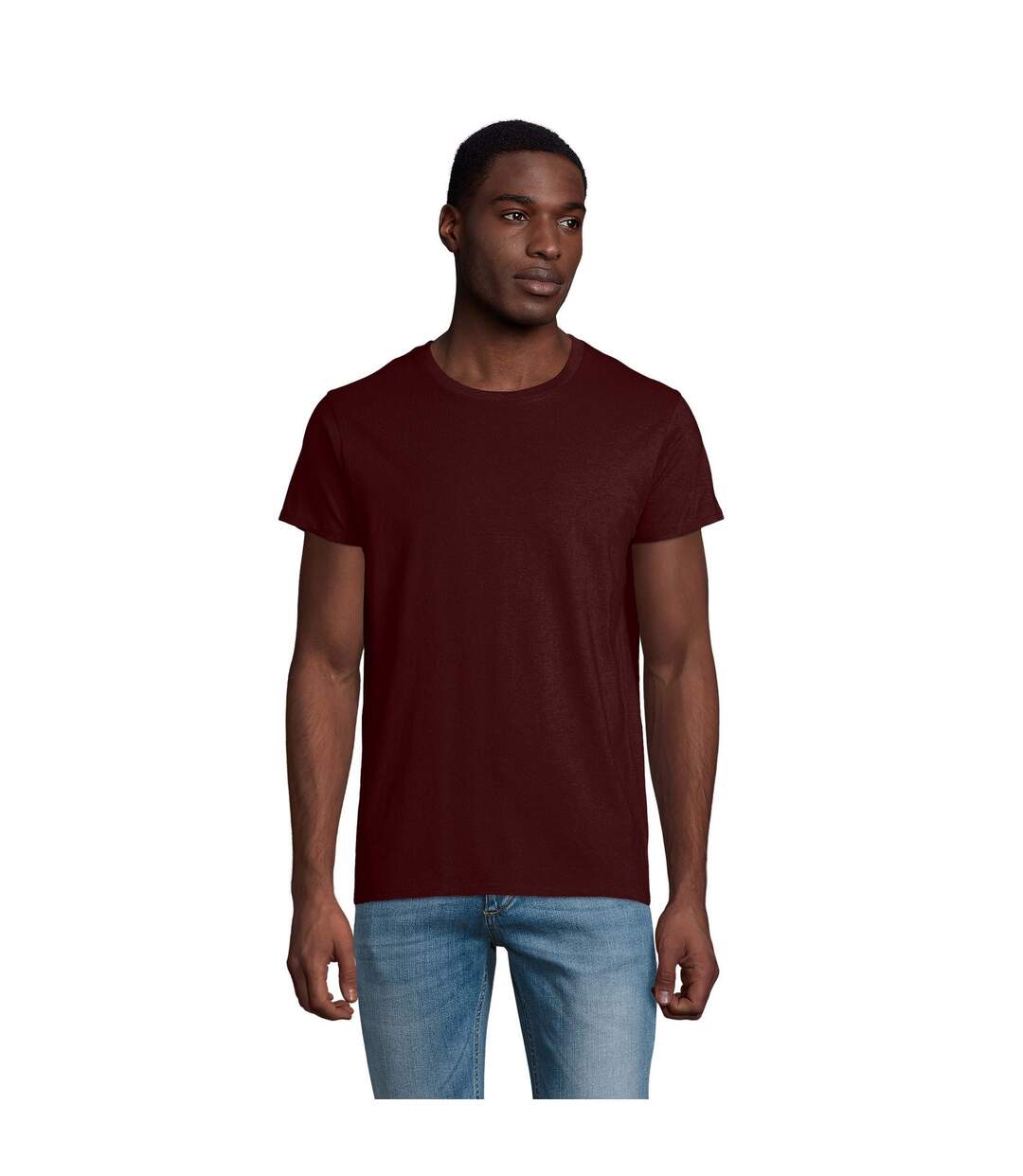 Mens crusader organic t-shirt burgundy SOLS-4