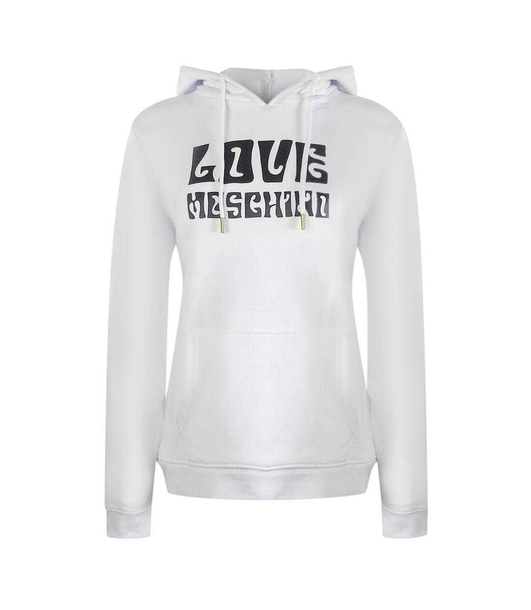 Sweat À Capuche Groovy Femme Blanc Love Moschino-1