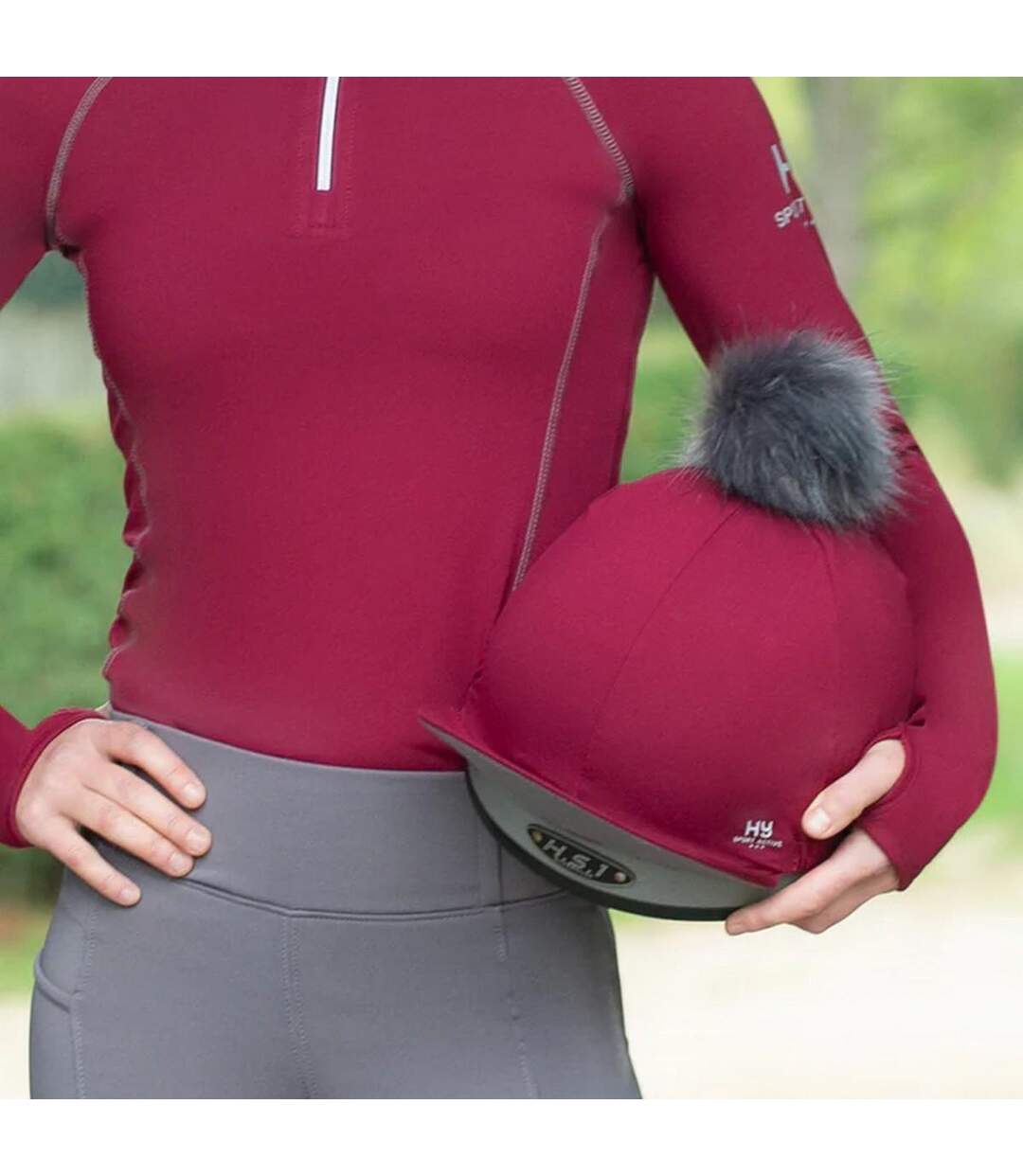 Pom Pom Hat Silk Vivid Merlot Hy Sport Active-3