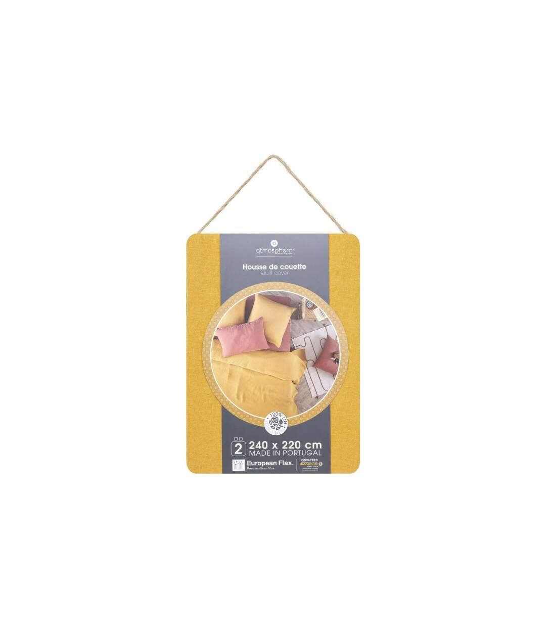 Housse de Couette Lin Adorable 240x220cm Jaune Ocre-5