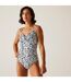 Maillot de bain 1 pièce sakari femme bleu marine / blanc Regatta-4