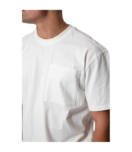 Mens Embroidered Pocket T-shirt Snow White Established