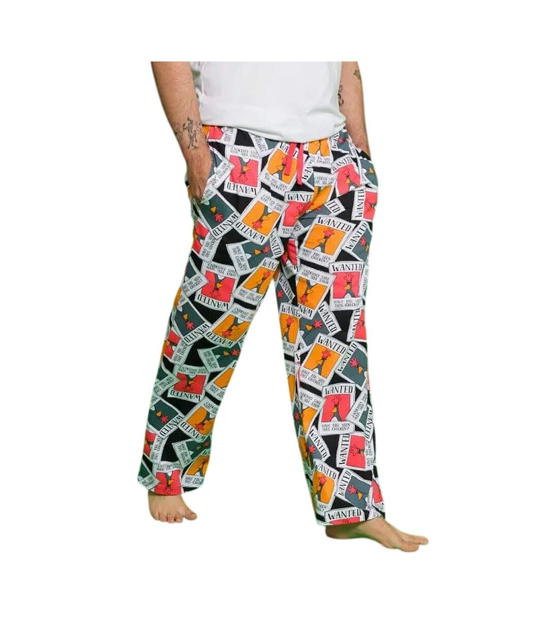 Mens Wanted Poster Feathers Mcgraw Lounge Pants Multicoloured Wallace And Gromit-1