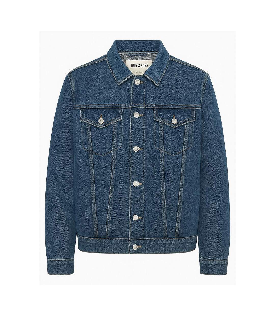 Veste en jean bleu homme only & sons zach-1