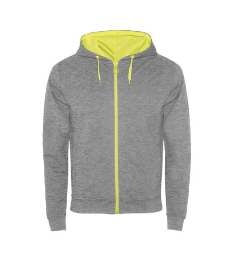 Veste De Survêtement Fuji Adulte Gris Chiné Jaune Fluo Roly