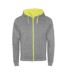 Veste De Survêtement Fuji Adulte Gris Chiné Jaune Fluo Roly-1