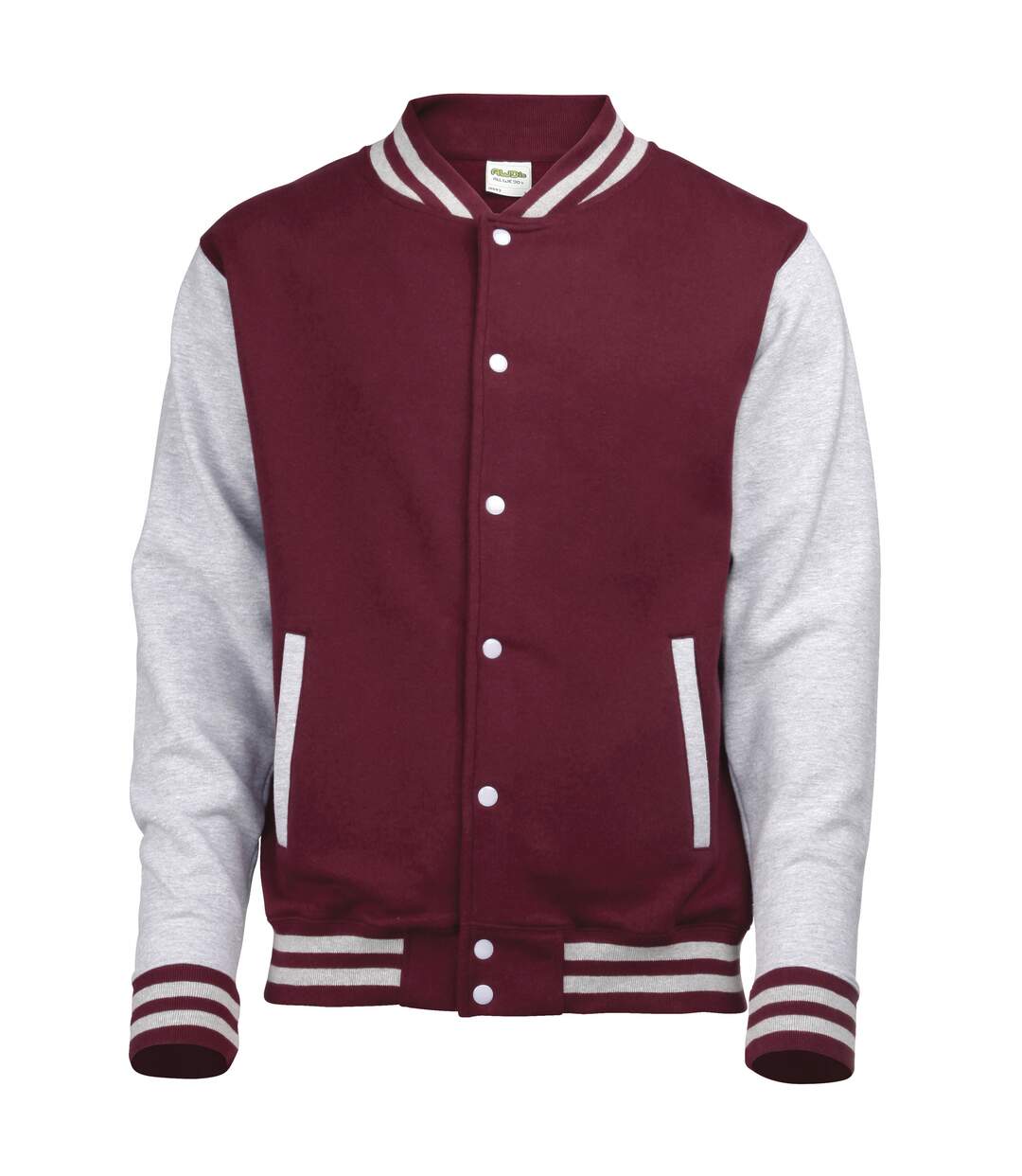 Awdis Unisex Varsity Jacket (Burgundy / Heather Grey) - UTRW175-1