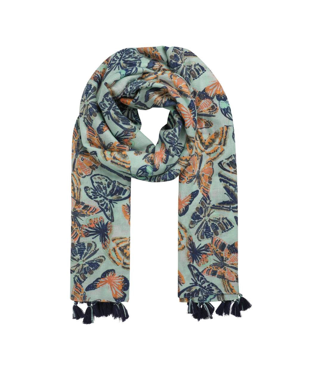 Marelia tassel eco friendly scarf one size seafoam Weird Fish-1