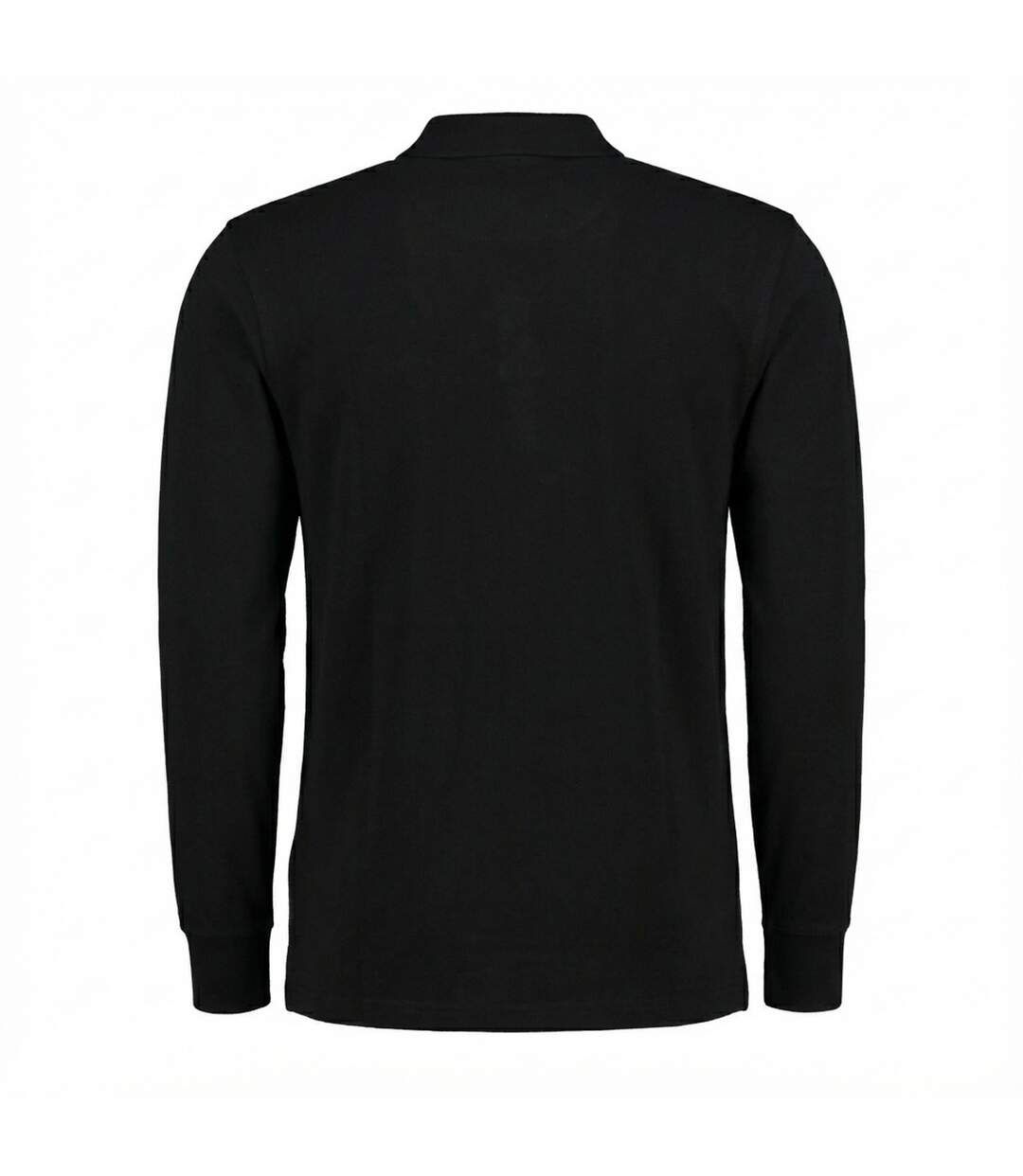 Mens Pique Long-sleeved Polo Shirt Black Kustom Kit-2