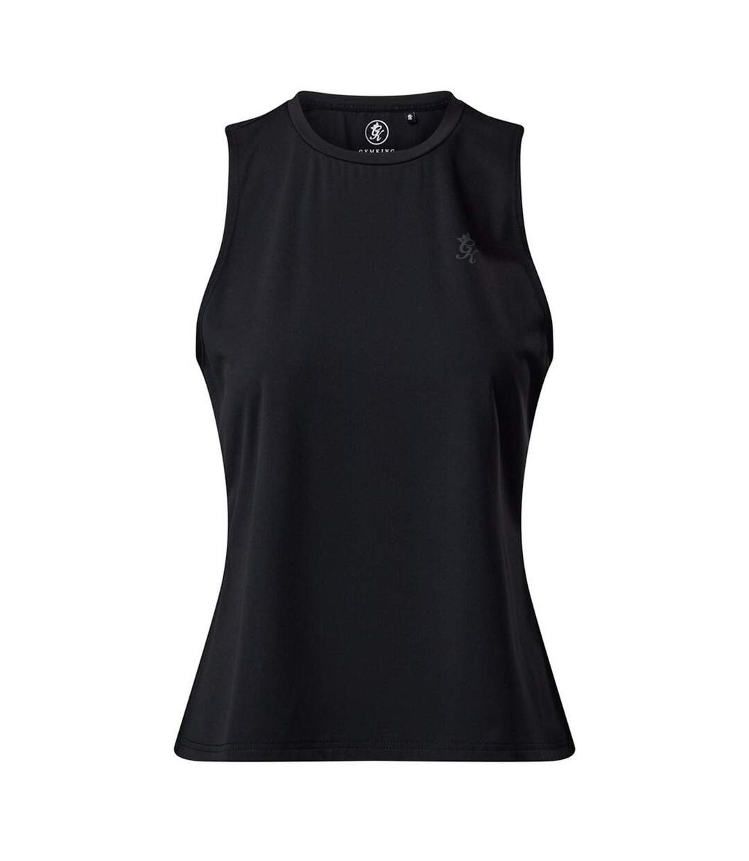 Womens/ladies Victory Split Hem Tank Top Black Gym King-2