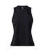 Womens/ladies Victory Split Hem Tank Top Black Gym King-2