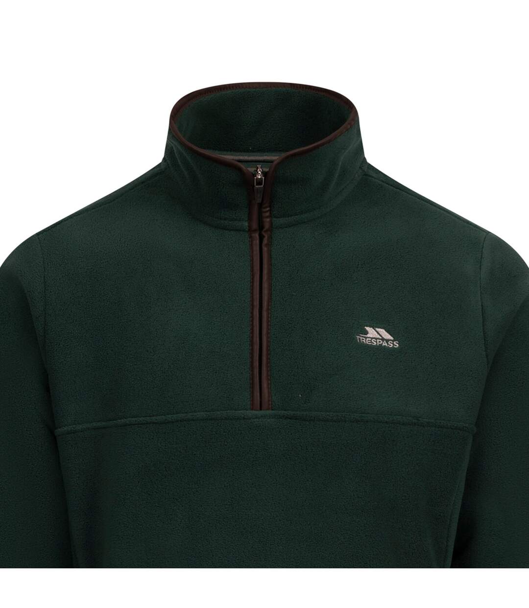 Haut Polaire Uni À Col Montant Zippé Huntar Homme Vert Foncé Trespass-3